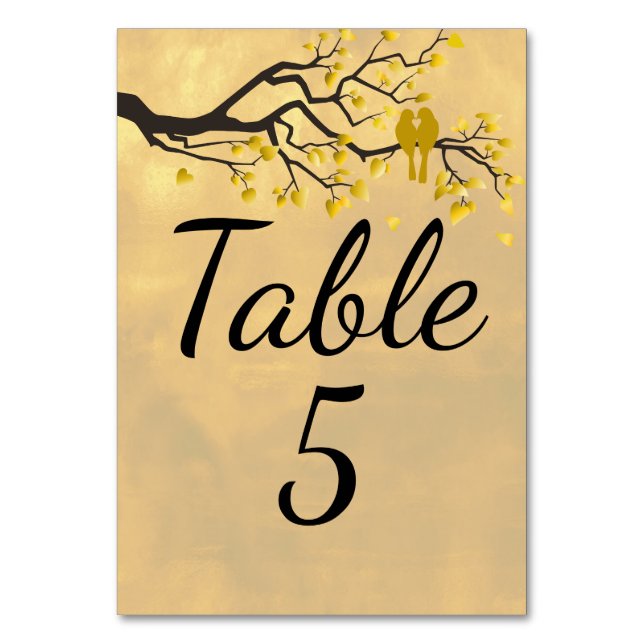 Golden Anniversary Lovebirds Table Card (Front)