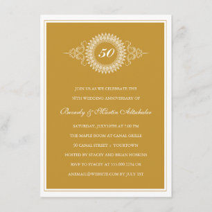 Golden Anniversary Medallion Party Invitation