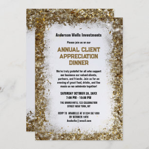 Golden Annual Client Appreciation Dinner Party   Invitation