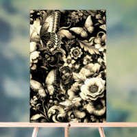 Golden Antique Floral with Butterflies