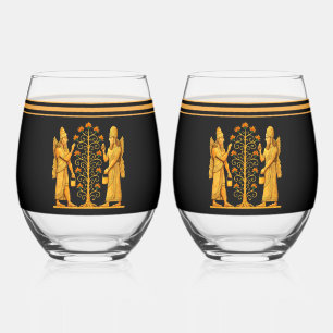 Golden Anunnaki Drinkware Set Stemless Wine Glass