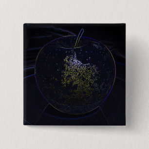 golden apple 15 cm square badge