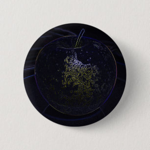 golden apple 6 cm round badge