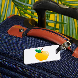 Golden Apple Bright Yellow Fruit Luggage Tag