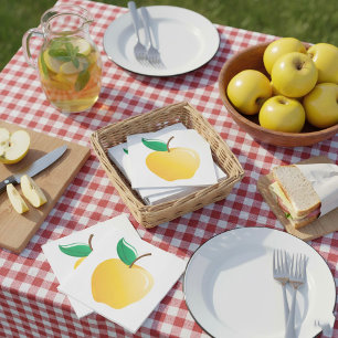 Golden Apple Bright Yellow Fruit Napkin