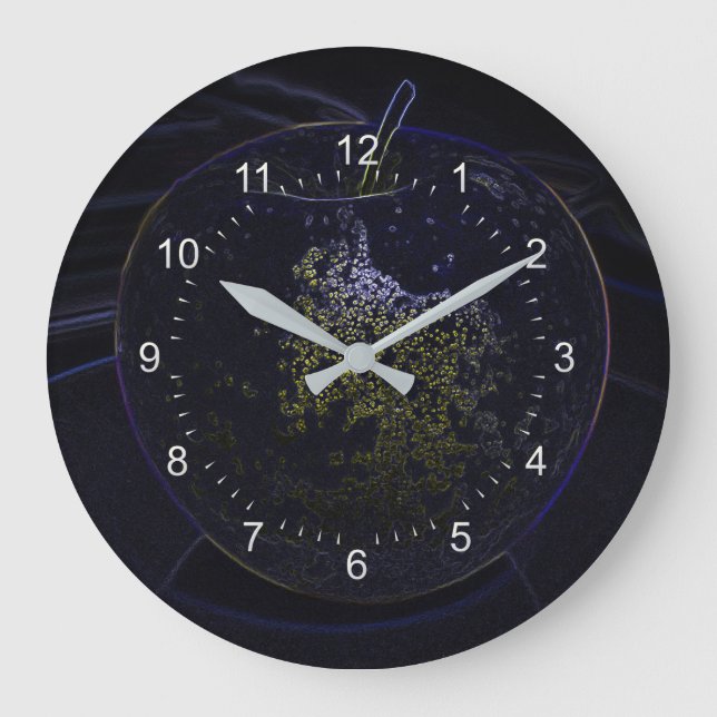 golden apple large clock (Front)
