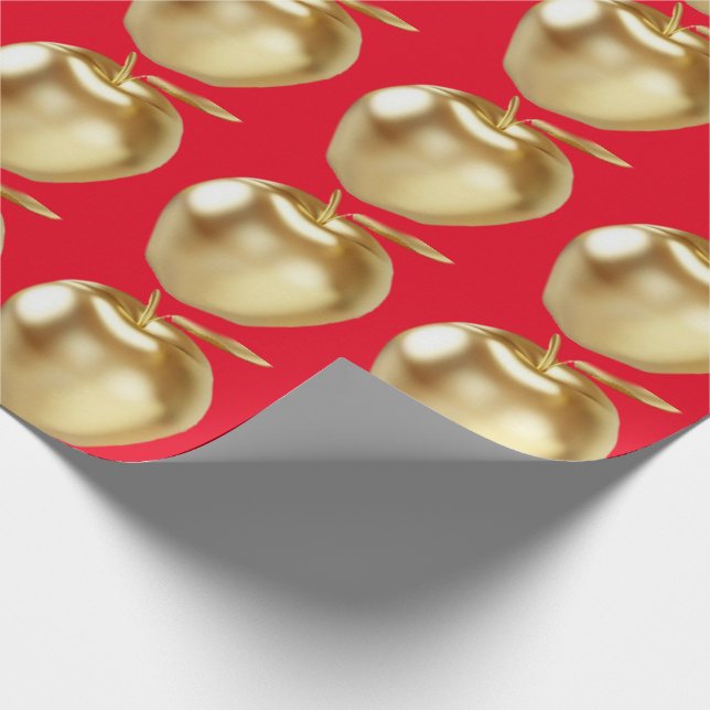Golden Apple red Wrapping Paper (Corner)