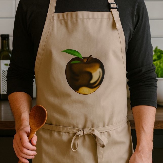 Golden Apple with Leaf Shiny Metallic Standard Apron (Creator Uploaded)