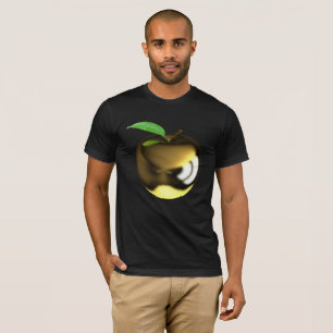 Golden Apple with Leaf Shiny Metallic T-Shirt