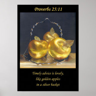 Golden Apples. Christian poster A3