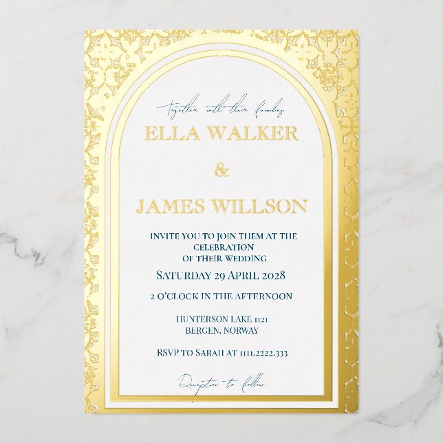 Golden Arch Regal Wedding (Retro-Dotted) (Front)
