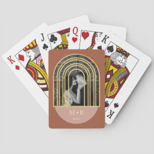 Golden Arch   Terracotta Photo and Monogram Playing Cards