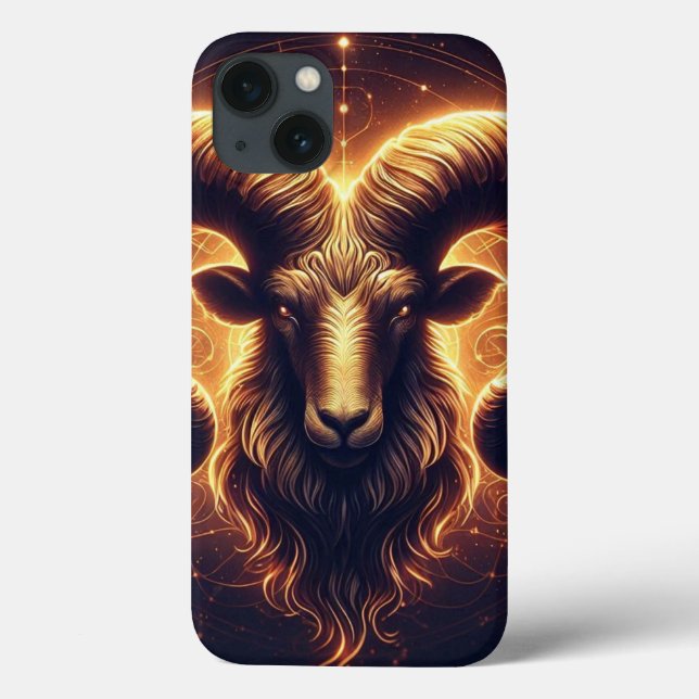 Golden Aries Zodiac Symbol Case-Mate iPhone Case (Back)