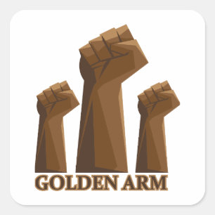 Golden Arm Expert Pipe Welder Gift Square Sticker