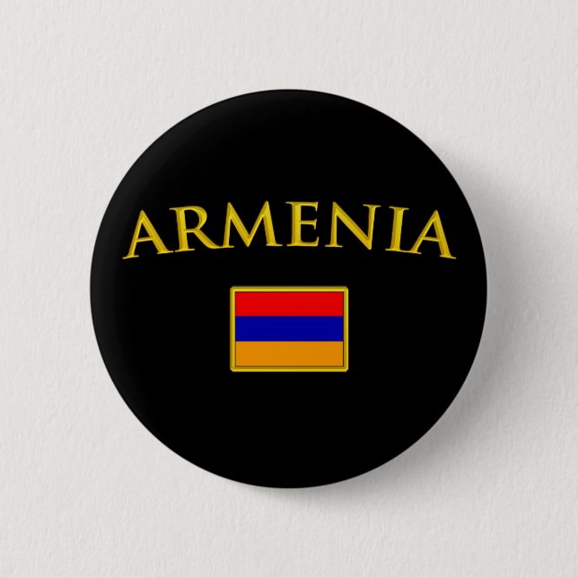 Golden Armenia 6 Cm Round Badge (Front)