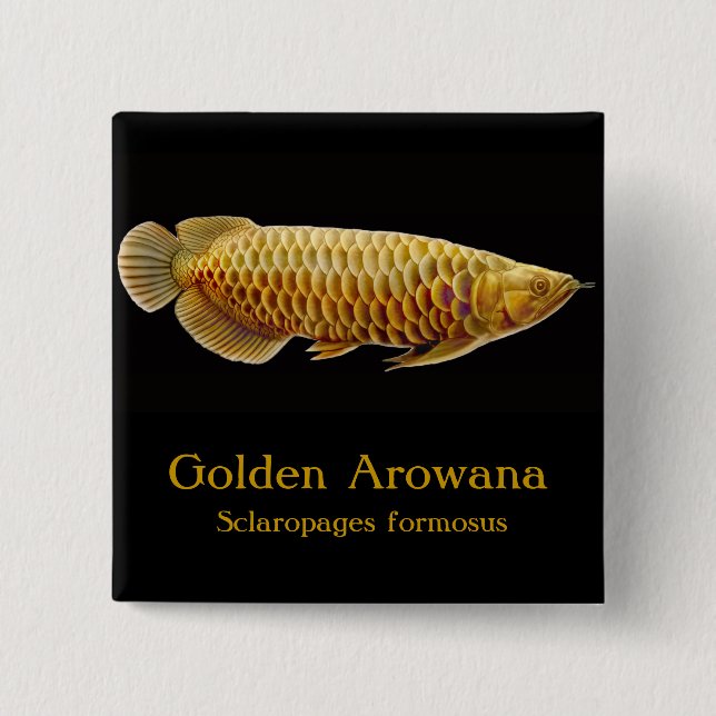 Golden Arowana Fish Pin (Front)