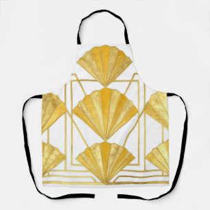 Golden Art Deco Fan Pattern Apron