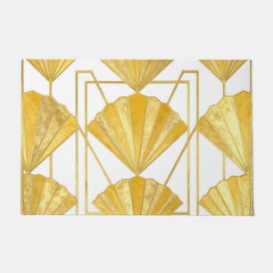 Golden Art Deco Fan Pattern Doormat