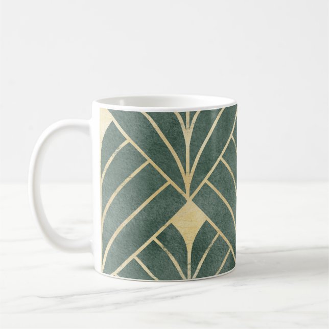 Golden Art Deco: Luxurious Seamless Style Coffee Mug (Left)
