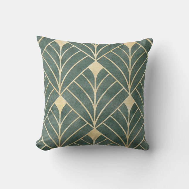 Golden Art Deco: Luxurious Seamless Style Cushion (Front)
