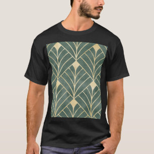 Golden Art Deco: Luxurious Seamless Style T-Shirt