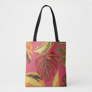 Golden Art Deco Nature Wallpaper Tote Bag