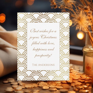 Golden art deco pattern Christmas card