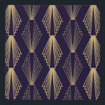 Golden art Deco Pattern. Seamless dark blue backgr Faux Canvas Print<br><div class="desc">Golden art Deco Pattern. Seamless dark blue background. Scales or shells ornament. Minimalist geometric design. Vintage lines. 1920-30s motifs. Luxury vintage illustration
art,  deco,  1920s,  background,  design,  geometric,  gold,  pattern,  line,  vintage,  1930s,  20s,  30s,  abstract,  classic,  crisscross,  dark,  decoration,  decorative,  diagonalvintage,  retro,  illustration, </div>