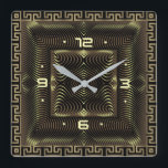 Golden Art Deco Square Wall Clock<br><div class="desc">Great clock design. You will love it like others. Be free to use this design for other product you like or to customise and add your text. Follow me for more. Thank you. Have a nice day.</div>