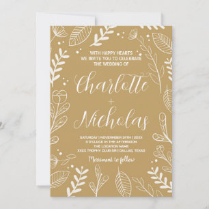 Golden Art Wedding Invitations