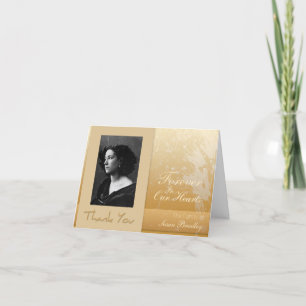 Golden Asphodel Frame Photo Sympathy Thank You c Card