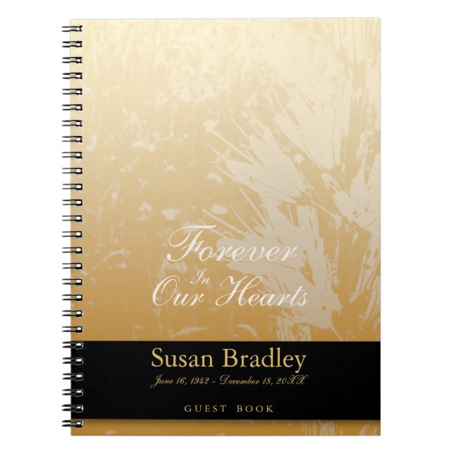 Golden Asphodel Funeral Memorial Guest book 2 (Front)