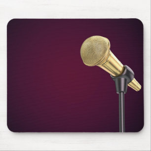 Golden audio microphone mouse pad