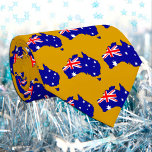 Golden Australia fashion Tie, Australian Flag Tie<br><div class="desc">Patriotic Australia neck tie featuring outline of the country and Australian flag in the sea of gold business fashion - love my country,  office wear,  travel,  national patriots / sports fans</div>