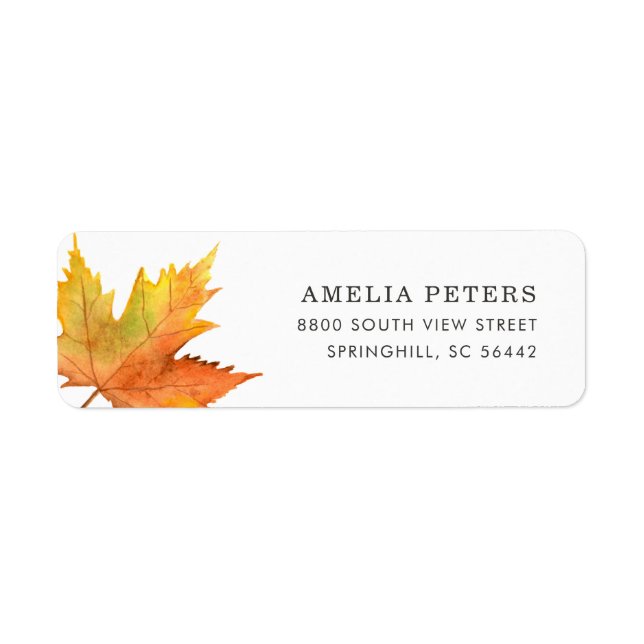 Golden Autumn Address Return Address Label (Front)