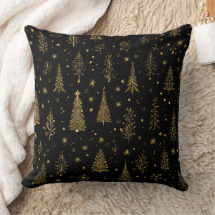 Golden Autumn Christmas Botanical Pattern (2) Cushion