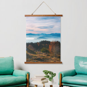 Golden autumn day above the clouds hanging tapestry