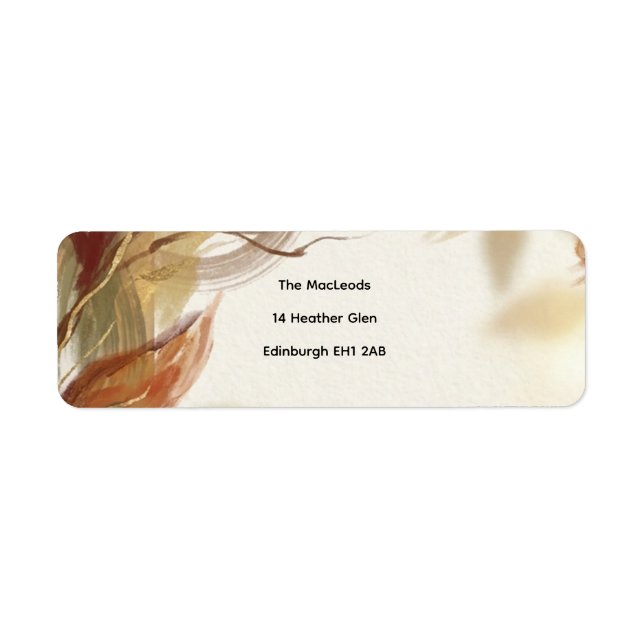 Golden Autumn Floral Return Address Label (Front)