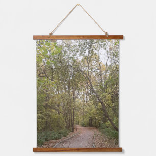 Golden Autumn Forest Path Hanging Tapestry