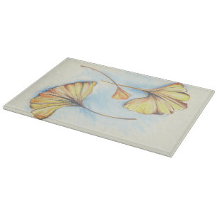 Golden Autumn Ginkgo Leaves Cutting Board