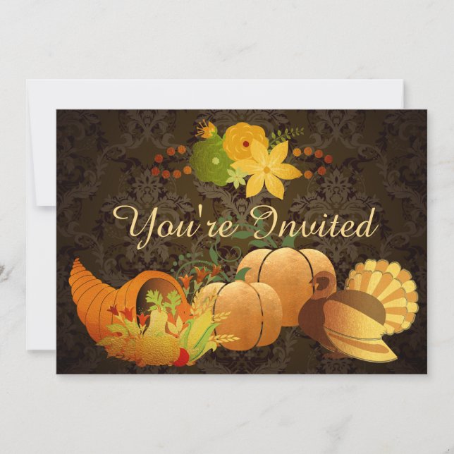 Golden Autumn Harvest Baby Shower Invitation (Front)
