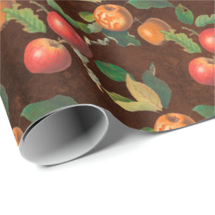 Golden Autumn Harvest Fruit Wrapping Paper
