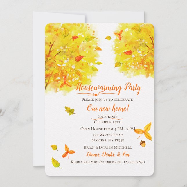 Golden Autumn Invitation (Front)