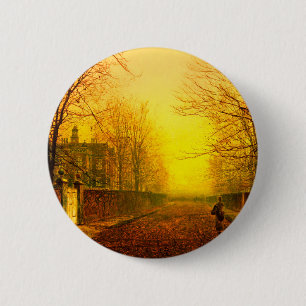 Golden Autumn John Atkinson Grimshaw 6 Cm Round Badge