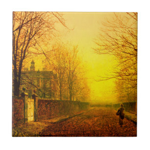 Golden Autumn John Atkinson Grimshaw Ceramic Tile