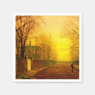 Golden Autumn John Atkinson Grimshaw Napkin