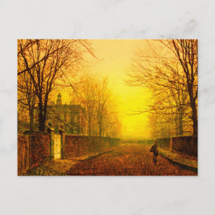 Golden Autumn John Atkinson Grimshaw Postcard