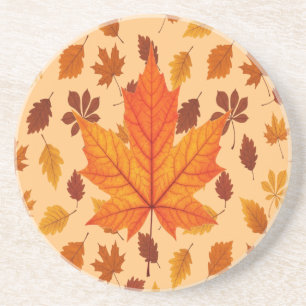Golden Autumn Leaves  Coaster