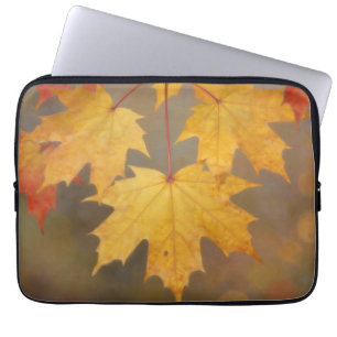 Golden Autumn Maple Leaves Laptop Sleeve