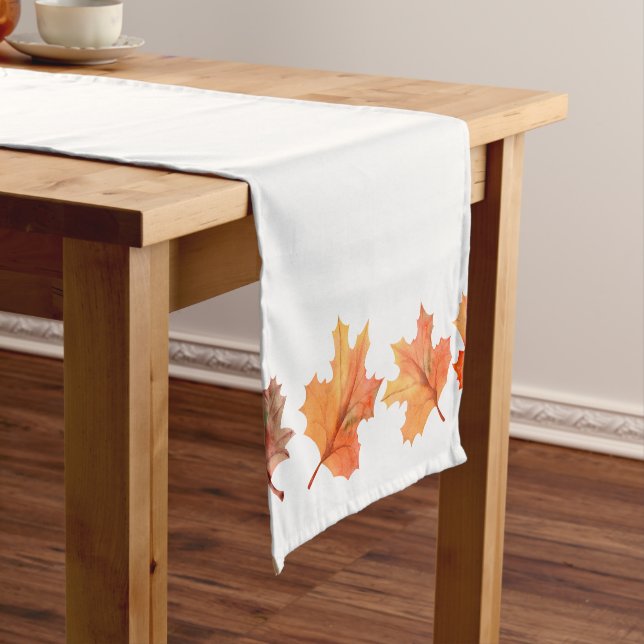 Golden Autumn Maple Leaves Short Table Runner (In Situ)